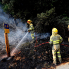 El fuego ha afectado a un tramo señalizado del Camino de Santiago en Villafranca.