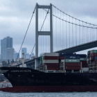 Primer carguero que deja el puerto ucraniano de Odesa desde el fin del acuerdo de los cereales. ERDEM SAHIN