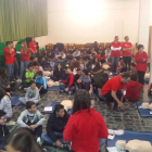 Alumnos del colegio La Asunción, en la jornada de ayer.