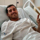 Iker Casillas, en el hospital tras sufrir un infarto.