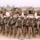 Fotografía de archivo de soldados americanos en Irak.