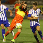 La Deportiva derrotó al Elche en la primera jornada con goles de Berrocal (i) y Yuri.