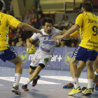 Juanín García, durante el último partido en el Palacio entre Abanca Ademar y Villa de Aranda