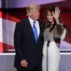 Donald y Melania Trump, tras el discurso de la esposa del magnate en la convención republicana, por el que ha recibido acusaciones de plagio del que hizo Michelle Obama.