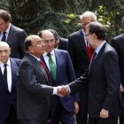 En mayo del 2014 junto a Mariano Rajoy, en un almuerzo con los integrantes del Consejo Empresarial en la Moncloa.