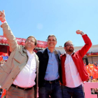 Sánchez con el presidente extremeño. JERO MORALES