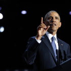 Barack Obama, durante su discurso de despedida en Chicago.