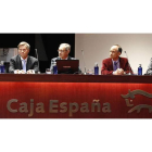 Dionisio Domínguez, director de la obra social Caja España, Francisco Alzaga, Serafín de Abajo, José Antonio de Paz y Joaquín Sánchez Torné, director del Diario de León.