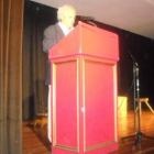 Momento en el que Jesús de Celis pronunciaba ayer el pregón en la Casa de Cultura.