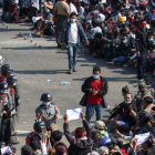 Imagen de las fuerzas armadas en la represión a la población. STRINGER