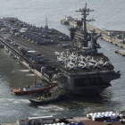 El portaaviones Carl Vinson, en el puerto de Busan, en Corea del Sur.