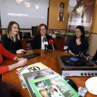 Flor Juan, Elena Martín, Regina Granja, Ainoa Carpintero y Laura Fuentes, ayer en la rueda de prensa. MARCIANO