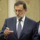 Rajoy, en una reunión del grupo parlamentario del PP en el Congreso.