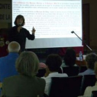 Margarita Torres durante la conferencia que impartió ayer por la Semana del Peregrino.