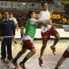 Dani Gordo en un entrenamiento con los canteranos.