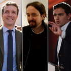 Sánchez, Casado, Iglesias, Rivera y Abascal.