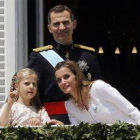 La princesa Leonor junto a sus padres, el día de la proclamación de Felipe VI, el 19 de junio del 2014.