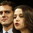 Albert Rivera y la candidata a la presidencia de la Generalitat, Inés Arrimadas.
