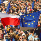 Multitudinaria manifestación en Cracovia a favor de la Unión Europea. ART SERVICE 2