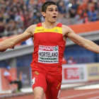 Bruno Hortelano, cuando ganó la medalla en los Europeos de Amsterdam.