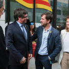 Quim Torra, Carles Puigdemont, Antoni Comín y Meritxell Serret. STEPHANIE LECOC