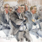 Dibujo de Strauss-Kahn durante el juicio en Lille.