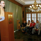 Ignacio Fernández, en un momento del homenaje de ayer