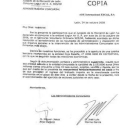 Carta en la que el juzgado solicita a Excal el pago de su deuda