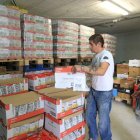 Una imagen de la actividad en la sede del Banco de Alimentos, en los bajos de El Toralín.