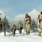 Recreación de neandertales.