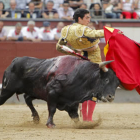 Thomás Duffau, en su faena con la muleta.
