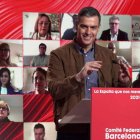 Pedro Sánchez, ayer durante el Comité Ejecutivo del PSC. PSOE HANDOUT