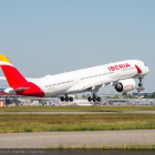 Un avión de la aerolínea española Iberia.