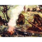 Imagen alegórica del homo erectus hace un millón y medio de años. DL