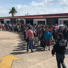 Migrantes centroamericanos detenidos, en la localidad mexicana de Tabasco. INAMI