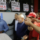 Lula en la sede del sindicato metalúrgico.