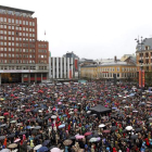 Unas 40.000 personas se congregaron en Oslo.