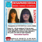 Imagen del cartel de búsqueda de la mujer encontrada. DL