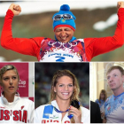 Aleksándr Lebkov, Maria Sharápova, Yulia Efimova y Aleksándr Zubkov, cuatro deportistas rusos en problemas por el dopaje.