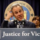 El fiscal general de Nueva York, Eric Schneiderman, durante la rueda de prensa en la que informó sobre la demanda federal contra Harvey Weinstein, el pasado febrero.
