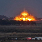 Explosiones provocadas por los bombardeos aéreos de las fuerzas gubernamentales el 24 de julio.