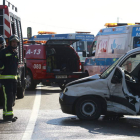 Estado en el que quedó la furgoneta que según la policía provocó el accidente.