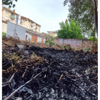 Imagen de la zona calcinada por el fuego este lunes. DL
