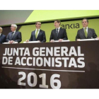 Junta de accionistas de Bankia, en el Palacio de Congresos de Valencia, ayer.