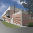 Infografía que recrea el nuevo edificio que albergará el centro de salud de Bembibre. SACYL