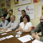 Miembros del colectivo León Laico, en la presentación de su programa