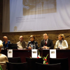 Aguado, Martínez, Edelmira Martínez, Salguero y Baza, ayer en el Palacio del Conde Luna. MARCIANO