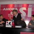 Joaquín Otero, Laureano Rubio y Abel Pardo, antes de comenzar la rueda de prensa