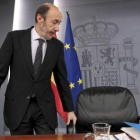 El vicepresidente y portavoz del Gobierno, Alfredo Pérez Rubalcaba.