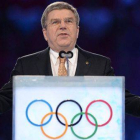 El presidente del Comité Olímpico Internacional, Thomas Bach, durante la inauguración de los Juegos Olímpicos de Sochi, el pasado 7 de febrero.